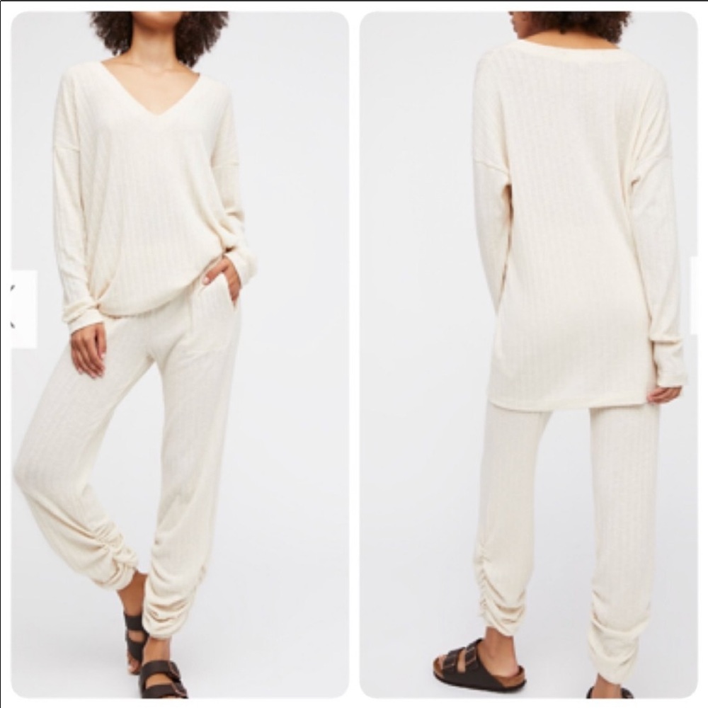 Free People Beach - Cream Lounge Jogger Set